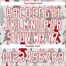 Load image into Gallery viewer, Custom Gray White-Red Christmas 3D Authentic Baseball Jersey