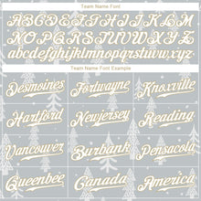 Load image into Gallery viewer, Custom Gray White-Old Gold Christmas 3D Authentic Baseball Jersey
