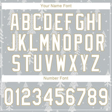 Load image into Gallery viewer, Custom Gray White-Old Gold Christmas 3D Authentic Baseball Jersey