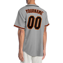 Load image into Gallery viewer, Custom Gray Black-Orange Authentic Baseball Jersey