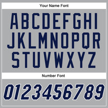 Load image into Gallery viewer, Custom Gray Navy-White Authentic Baseball Jersey