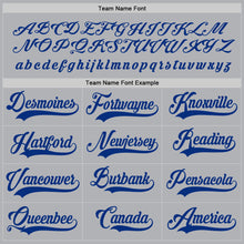 Load image into Gallery viewer, Custom Gray Royal-Red Hockey Jersey