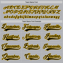 Load image into Gallery viewer, Custom Gray Black-Gold Hockey Jersey