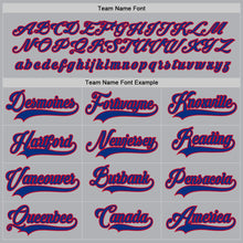 Load image into Gallery viewer, Custom Gray Royal-Red Hockey Jersey