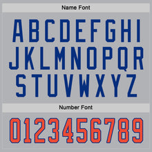 Load image into Gallery viewer, Custom Gray Orange-Royal Hockey Jersey
