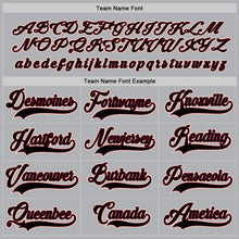 Load image into Gallery viewer, Custom Gray Black-Maroon Hockey Jersey