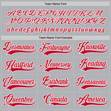 Load image into Gallery viewer, Custom Gray Red-White Hockey Jersey