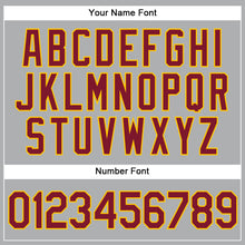 Load image into Gallery viewer, Custom Gray Crimson-Gold Authentic Baseball Jersey