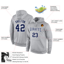 Load image into Gallery viewer, Custom Stitched Gray Navy-White Sports Pullover Sweatshirt Hoodie