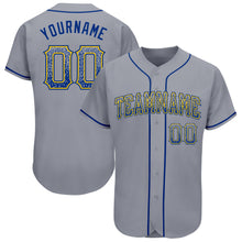 Load image into Gallery viewer, Custom Gray Royal-Gold Authentic Drift Fashion Baseball Jersey