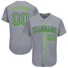 Load image into Gallery viewer, Custom Gray Neon Green-Navy Authentic Drift Fashion Baseball Jersey