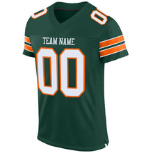 Load image into Gallery viewer, Custom Green White-Orange Mesh Authentic Football Jersey