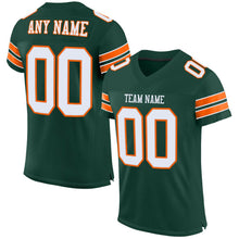 Load image into Gallery viewer, Custom Green White-Orange Mesh Authentic Football Jersey