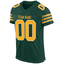 Load image into Gallery viewer, Custom Green Gold-White Mesh Authentic Football Jersey