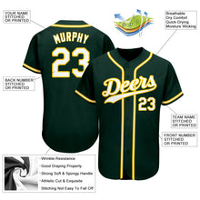 Load image into Gallery viewer, Custom Green White-Gold Authentic Baseball Jersey