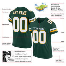 Load image into Gallery viewer, Custom Green White-Gold Mesh Authentic Football Jersey