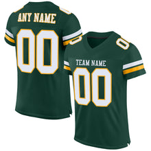 Load image into Gallery viewer, Custom Green White-Gold Mesh Authentic Football Jersey