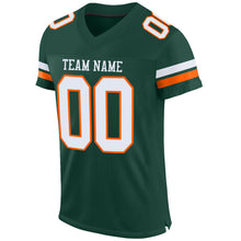 Load image into Gallery viewer, Custom Green White-Orange Mesh Authentic Football Jersey