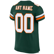 Load image into Gallery viewer, Custom Green White-Orange Mesh Authentic Football Jersey