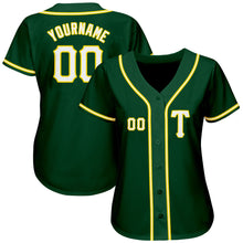 Load image into Gallery viewer, Custom Green White-Gold Authentic Baseball Jersey