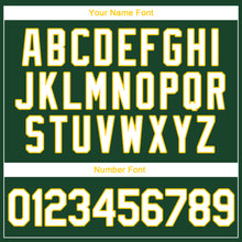 Load image into Gallery viewer, Custom Green White-Gold Authentic Throwback Rib-Knit Baseball Jersey Shirt