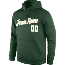 Load image into Gallery viewer, Custom Stitched Green White-Cream Sports Pullover Sweatshirt Hoodie