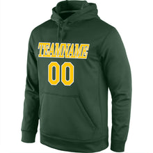 Load image into Gallery viewer, Custom Stitched Green Gold-White Sports Pullover Sweatshirt Hoodie