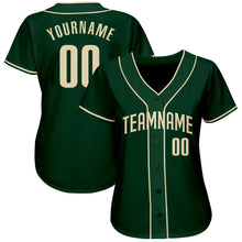 Load image into Gallery viewer, Custom Green Cream Authentic Baseball Jersey