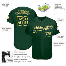 Load image into Gallery viewer, Custom Green Green-Gold Authentic Baseball Jersey