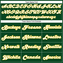 Load image into Gallery viewer, Custom Green White-Gold Mesh Authentic Throwback Football Jersey