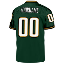 Load image into Gallery viewer, Custom Green White-Old Gold Mesh Authentic Throwback Football Jersey