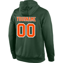 Load image into Gallery viewer, Custom Stitched Green Orange-White Sports Pullover Sweatshirt Hoodie