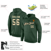 Load image into Gallery viewer, Custom Stitched Green Cream-Black Sports Pullover Sweatshirt Hoodie