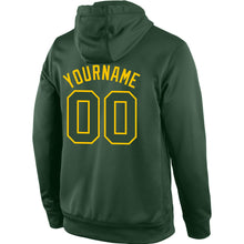 Load image into Gallery viewer, Custom Stitched Green Green-Gold Sports Pullover Sweatshirt Hoodie