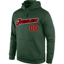 Load image into Gallery viewer, Custom Stitched Green Red-Black Sports Pullover Sweatshirt Hoodie