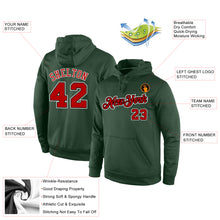 Load image into Gallery viewer, Custom Stitched Green Red-Black Sports Pullover Sweatshirt Hoodie