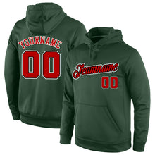 Load image into Gallery viewer, Custom Stitched Green Red-Black Sports Pullover Sweatshirt Hoodie