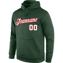 Load image into Gallery viewer, Custom Stitched Green White-Red Sports Pullover Sweatshirt Hoodie