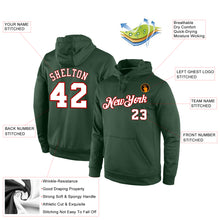 Load image into Gallery viewer, Custom Stitched Green White-Red Sports Pullover Sweatshirt Hoodie