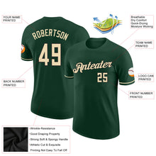 Load image into Gallery viewer, Custom Green Cream-Black Performance T-Shirt