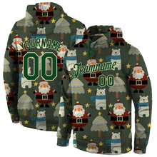 Load image into Gallery viewer, Custom Stitched Green Green-Cream Christmas 3D Sports Pullover Sweatshirt Hoodie