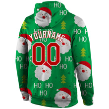 Load image into Gallery viewer, Custom Stitched Green Red-White Christmas 3D Sports Pullover Sweatshirt Hoodie