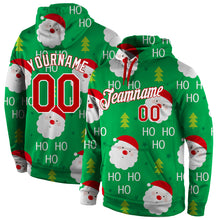 Load image into Gallery viewer, Custom Stitched Green Red-White Christmas 3D Sports Pullover Sweatshirt Hoodie