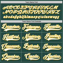 Load image into Gallery viewer, Custom Green White-Gold Hockey Jersey