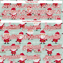 Load image into Gallery viewer, Custom Green Red-White Christmas 3D Authentic Baseball Jersey