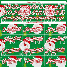 Load image into Gallery viewer, Custom Green Red-White Christmas 3D Authentic Baseball Jersey