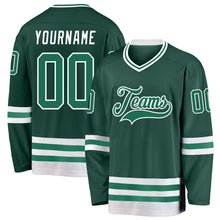 Load image into Gallery viewer, Custom Green Kelly Green-White Hockey Jersey
