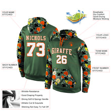 Load image into Gallery viewer, Custom Stitched Green White-Orange 3D Pattern Design Sports Pullover Sweatshirt Hoodie