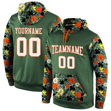Load image into Gallery viewer, Custom Stitched Green White-Orange 3D Pattern Design Sports Pullover Sweatshirt Hoodie