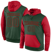Load image into Gallery viewer, Custom Stitched Green Green-Red Sports Pullover Sweatshirt Hoodie
